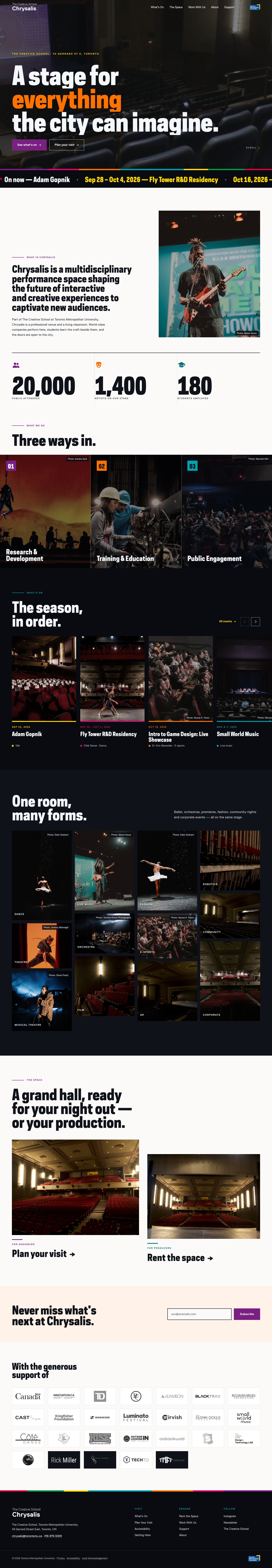 2. After Dark direction, the whole homepage at desktop width